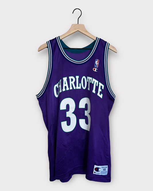 Vintage Champion Charlotte Hornets Alonzo Mourning NBA Jersey Size 36