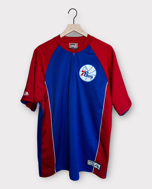 Vintage Majestic Hardwood Classics Philadelphia 76ers Shooting Shirt Warm Up Men's Large