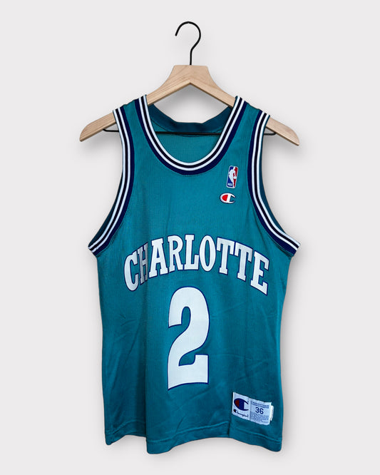 Vintage Champion Charlotte Hornets Larry Johnson NBA Jersey Size 36